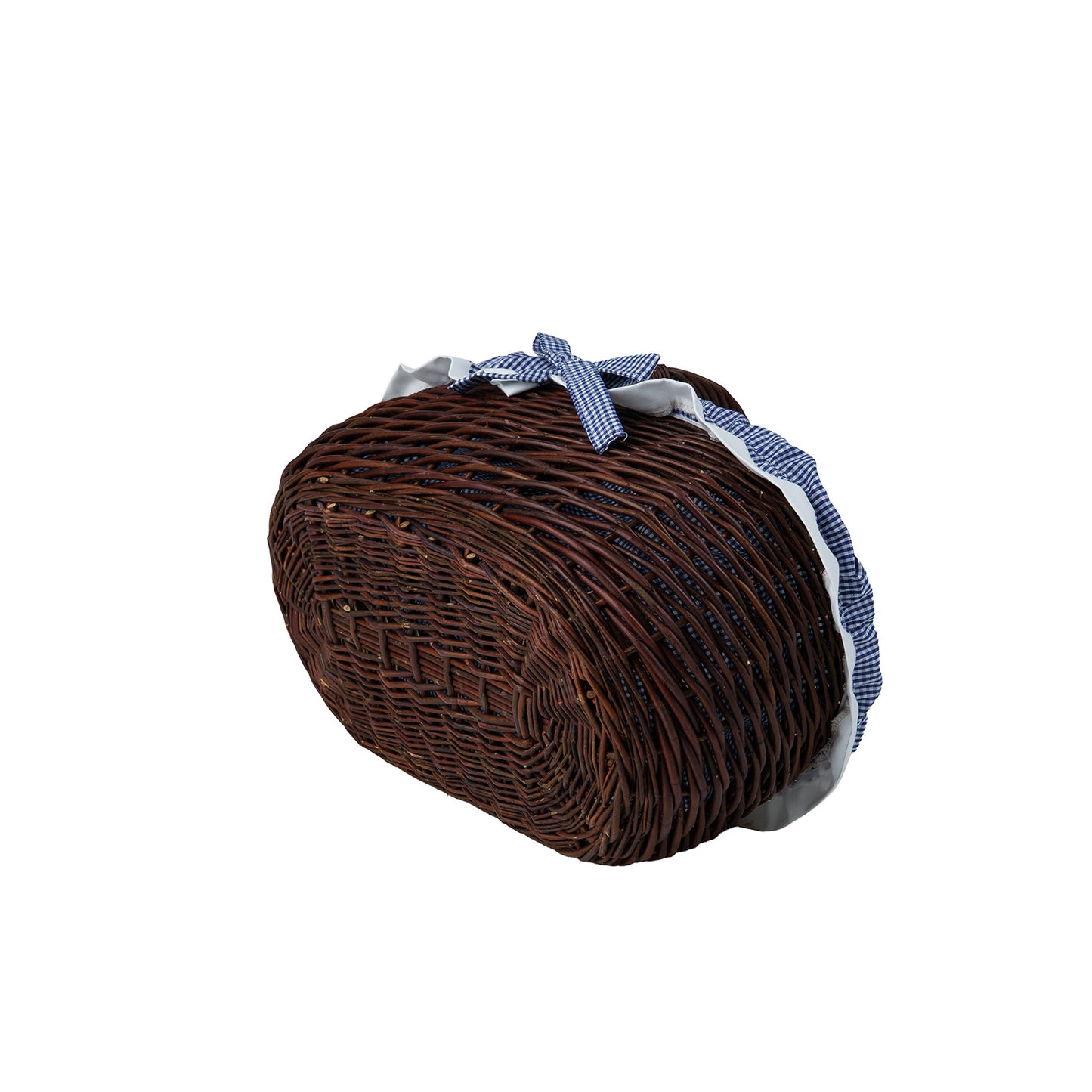 Felis geflochtener Einkaufskorb mit marineblauer Einfassung und Griff von TheWickerStories