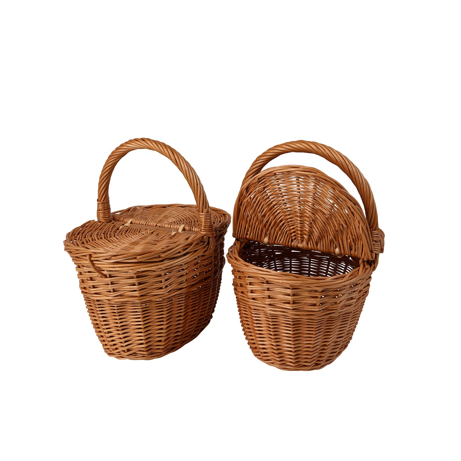 wicker picnic and play basket for children – set of 2 with lid,