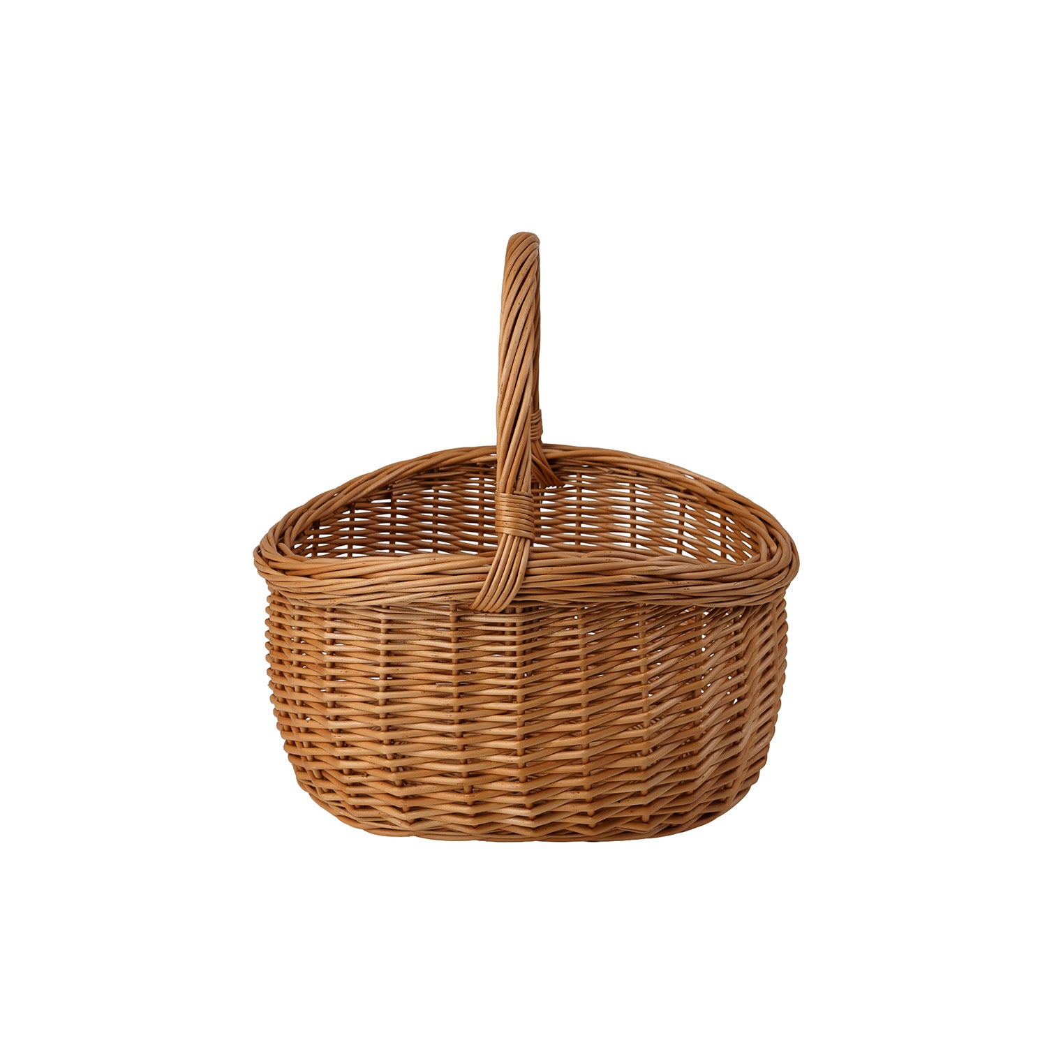 panier de courses avec poignée en osier