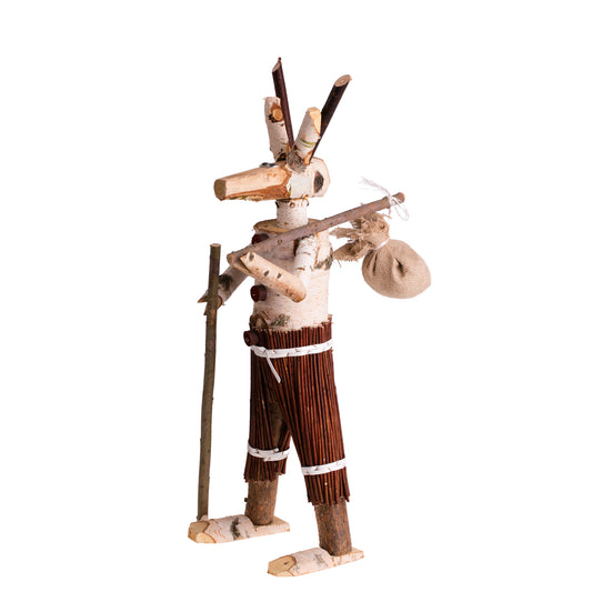wooden decorative figurine made from birch for the garden