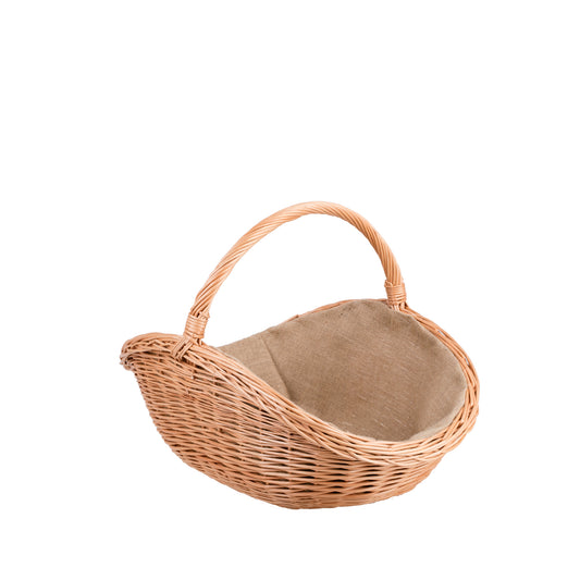 Fronde wicker basket with jute trim and handle