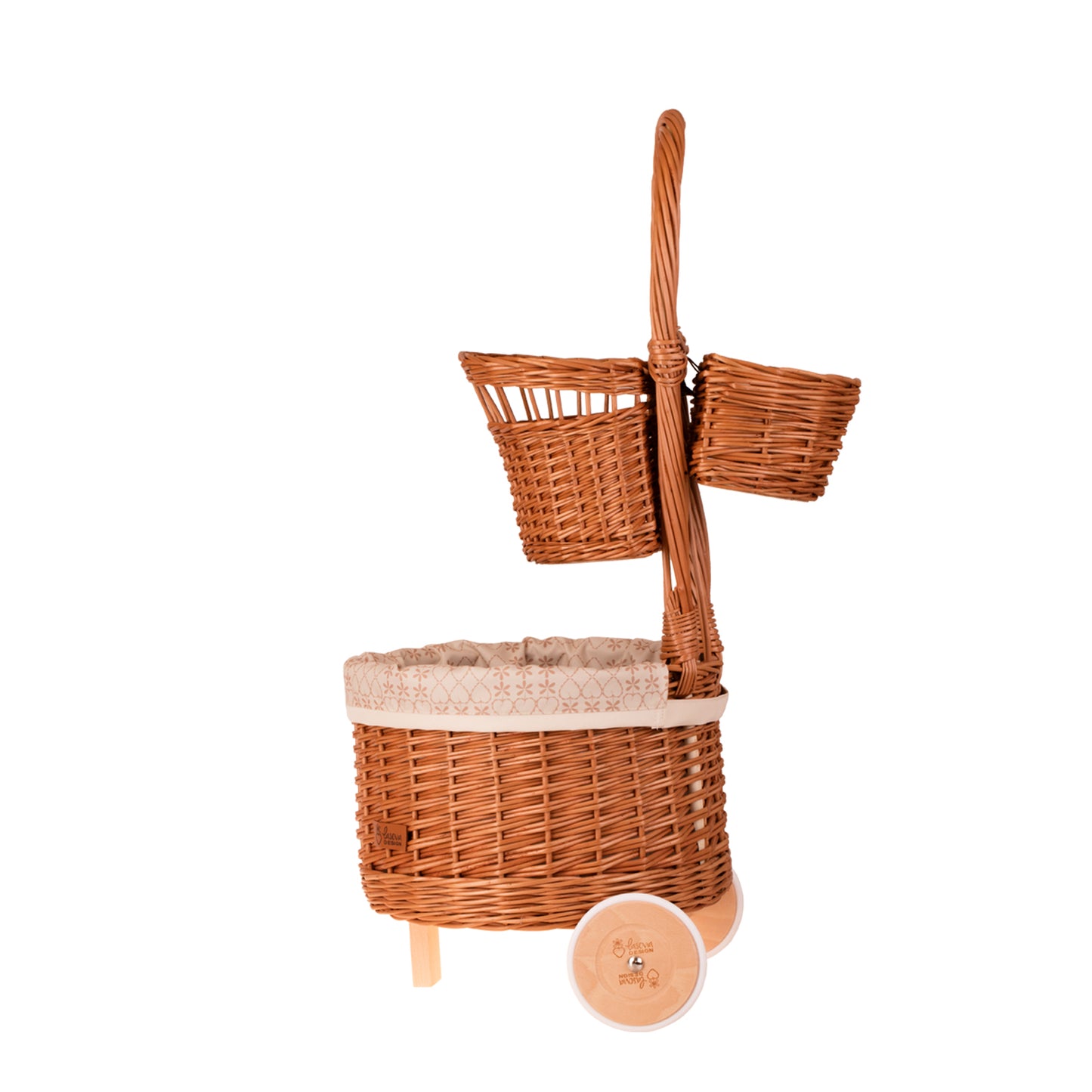 Acer punottu kasvikori kermareunuksella ja pyörillä TheWickerStories