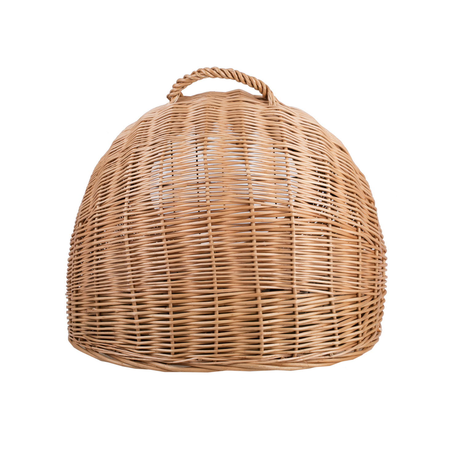 wicker cat house with cushion, carrying handle and metal doors