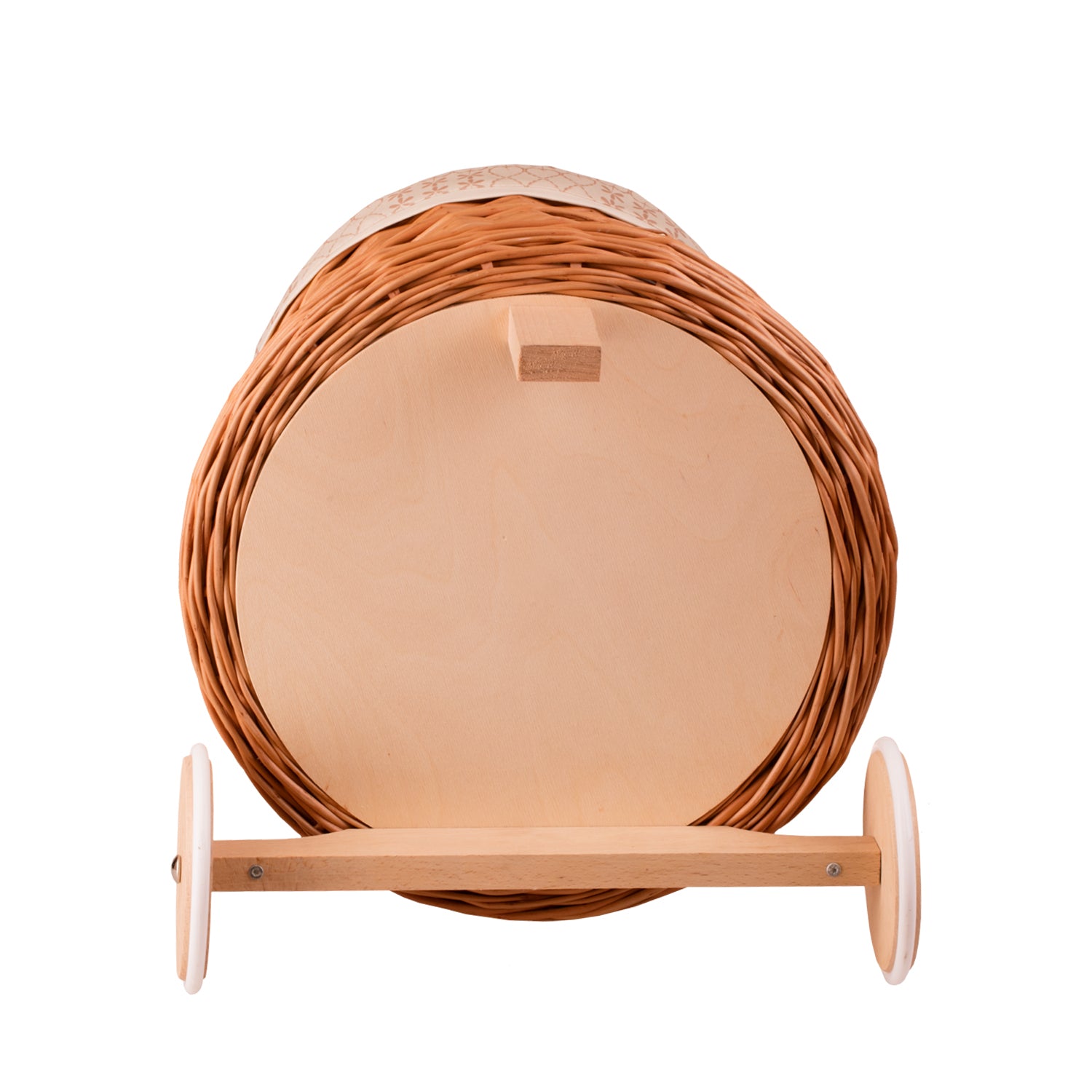 Betula prútený úložný kôš s krémovým podšitím, s rukoväťou a kolieskami TheWickerStories