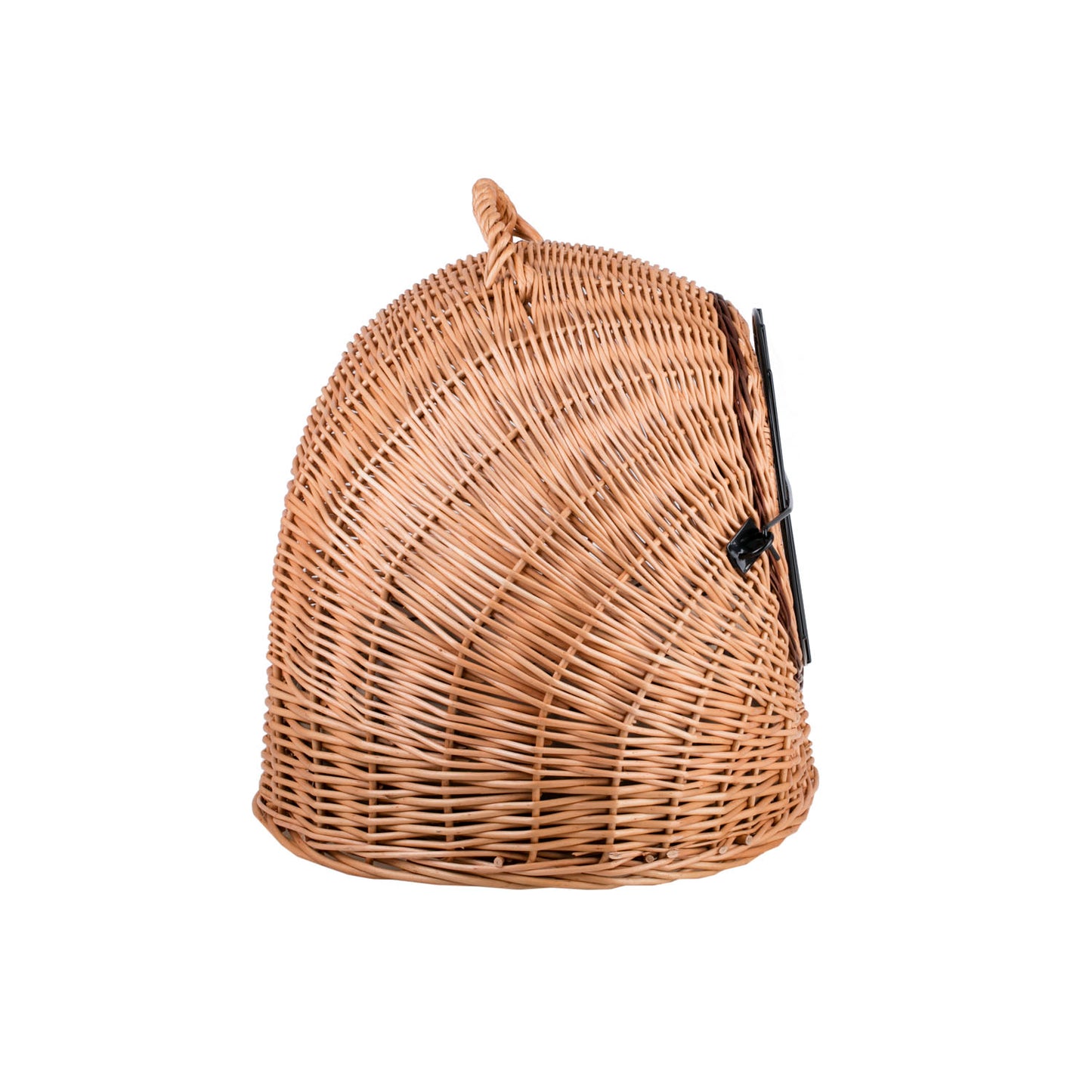 Tactus wicker cat house with cushion, carrying handle and metal doors TheWickerStories