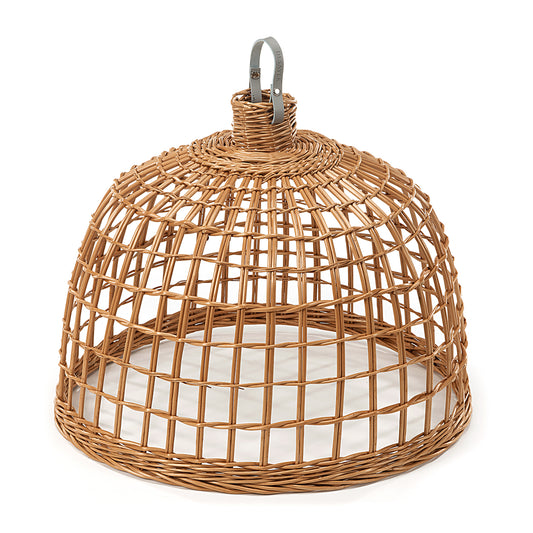 Cyris rieten lampenkap voor hanglamp, handgevlochten, met handvat