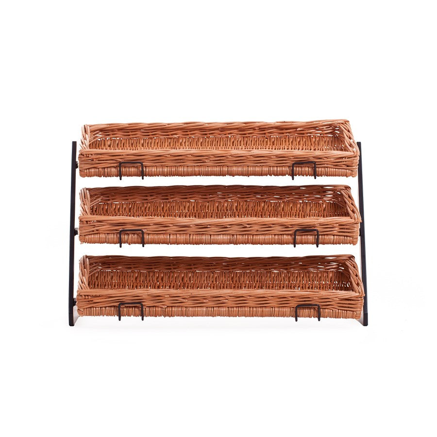 Kerodon metal stand with 3 wicker baskets