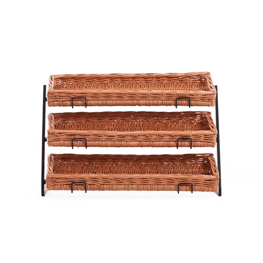 Kerodon metal stand with 3 wicker baskets