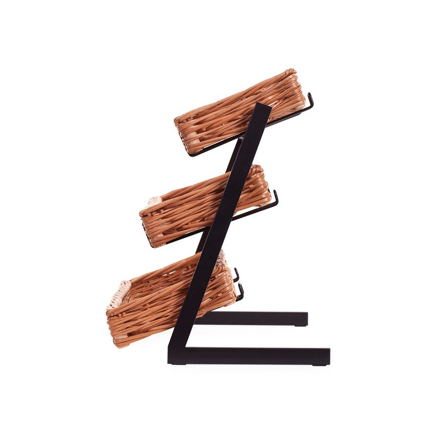 Kerodon metal stand with 3 wicker baskets