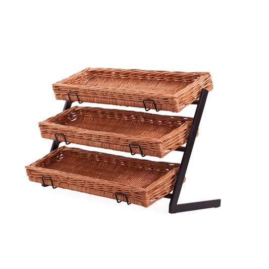 Kerodon metal stand with 3 wicker baskets