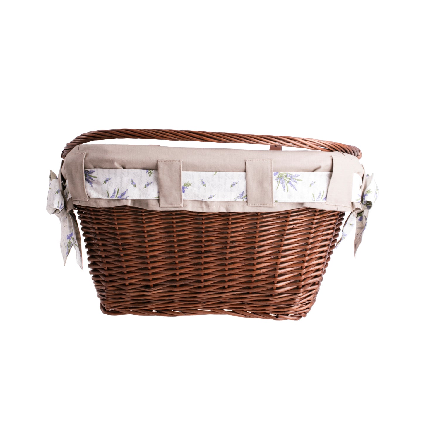 Magnus wicker bike basket with leather straps and trim TheWickerStories
