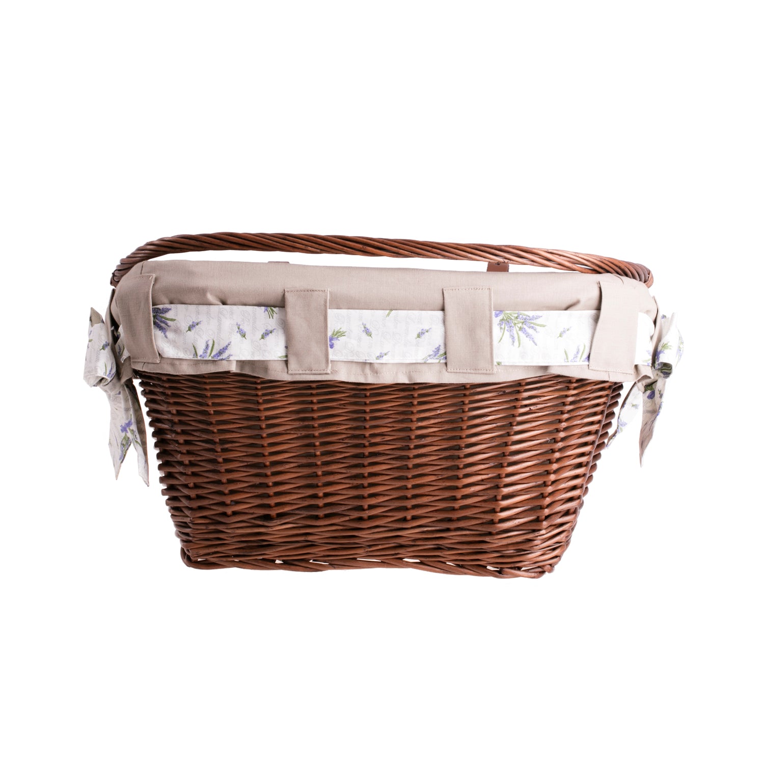 Magnus wicker bike basket with leather straps and trim TheWickerStories