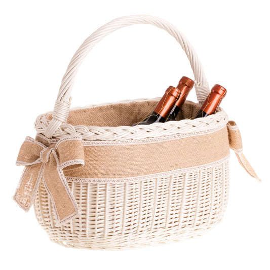 Wictorissa panier de courses avec anse en osier et doublure en jute
