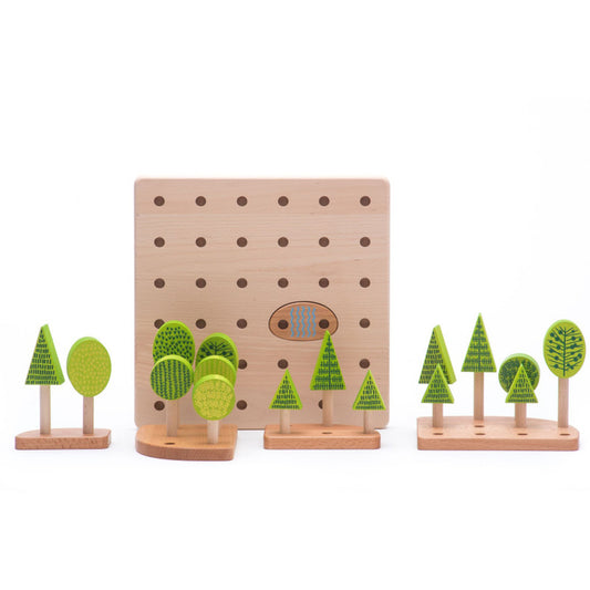 wooden trees – forest-building set for kids