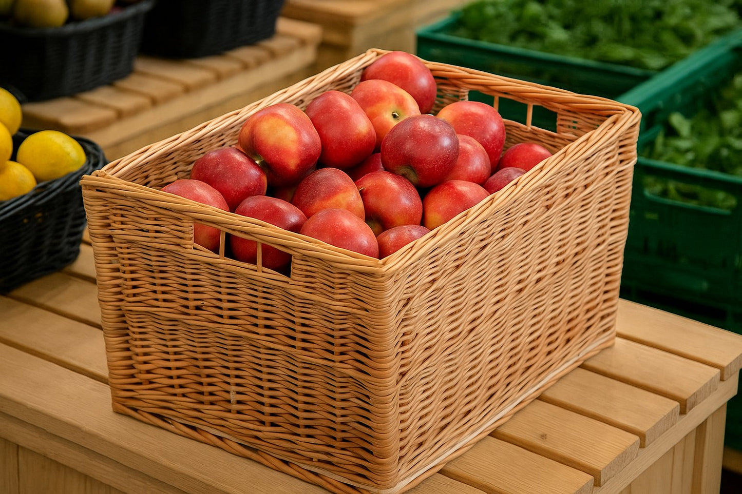 Cervus Wiklinowy kosz ekspozycyjny na owoce i warzywa TheWickerStories