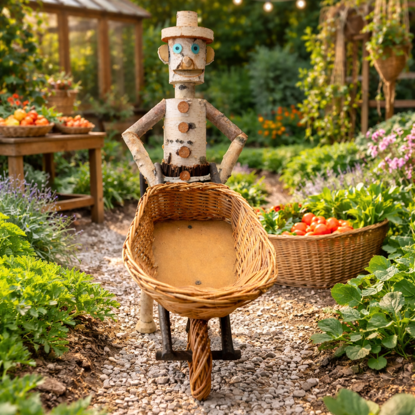 Lignum wooden decorative figurine made of birch for the garden TheWickerStories