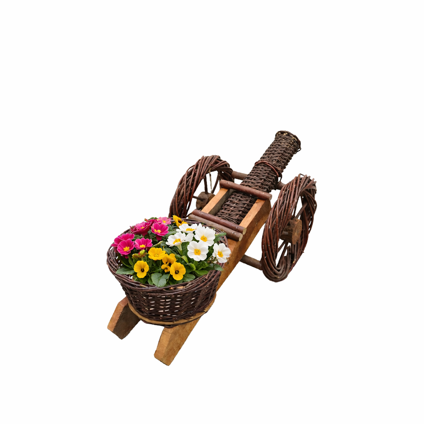Lignum dekorative Figur aus Korbgeflecht mit Blumentöpfen für den Garten TheWickerStories