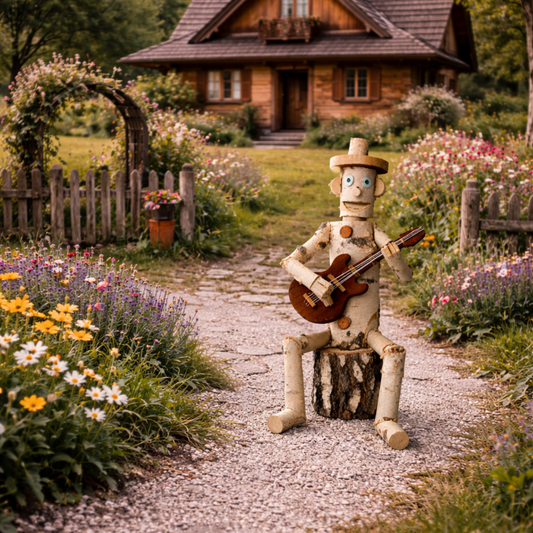 decorative wooden garden figurine made from birch