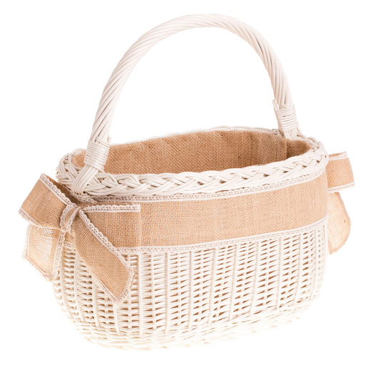 Wictorissa panier de courses avec anse en osier et doublure en jute
