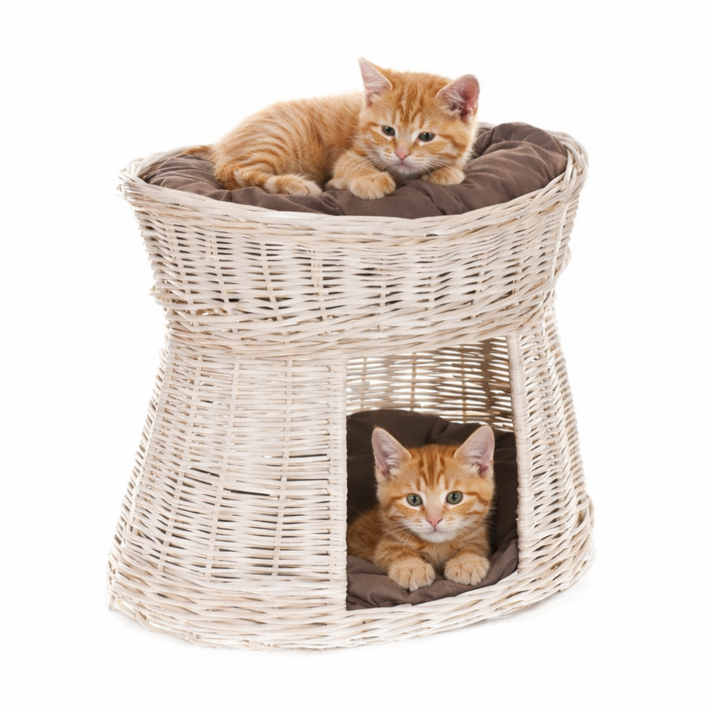 Erif rieten kattenhuis met kussens, tweelaags TheWickerStories