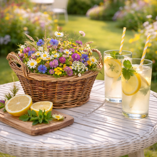 rieten mand, plantenpot-hoes voor tuin en balkon
