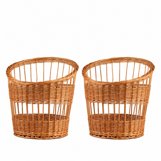 set of 2 wicker baguette baskets