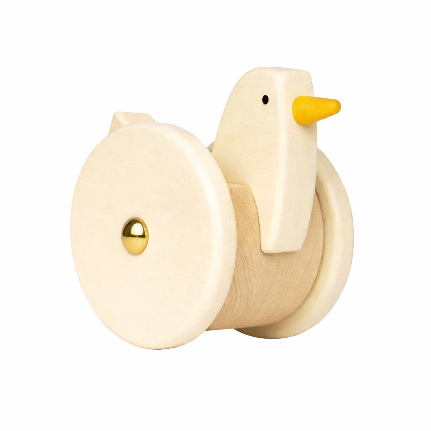 poule en bois sur roulettes – jouet pour enfants