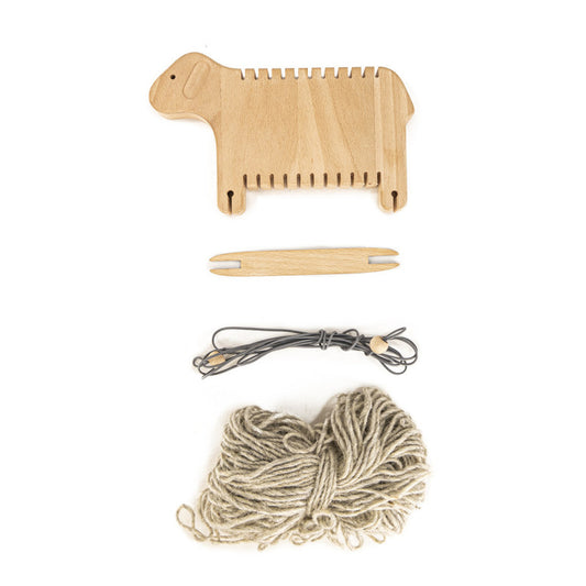wooden sheep for weaving – DIY kit for kids