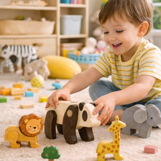 wooden panda - children's toy