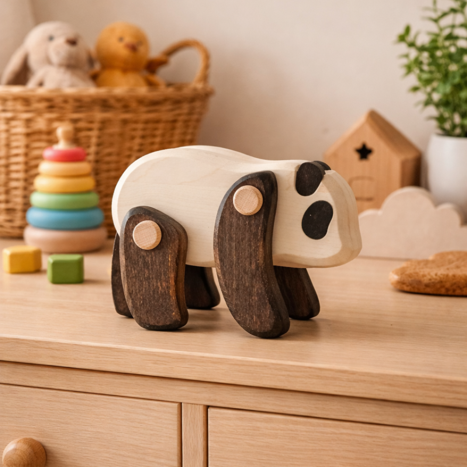 wooden panda - children's toy