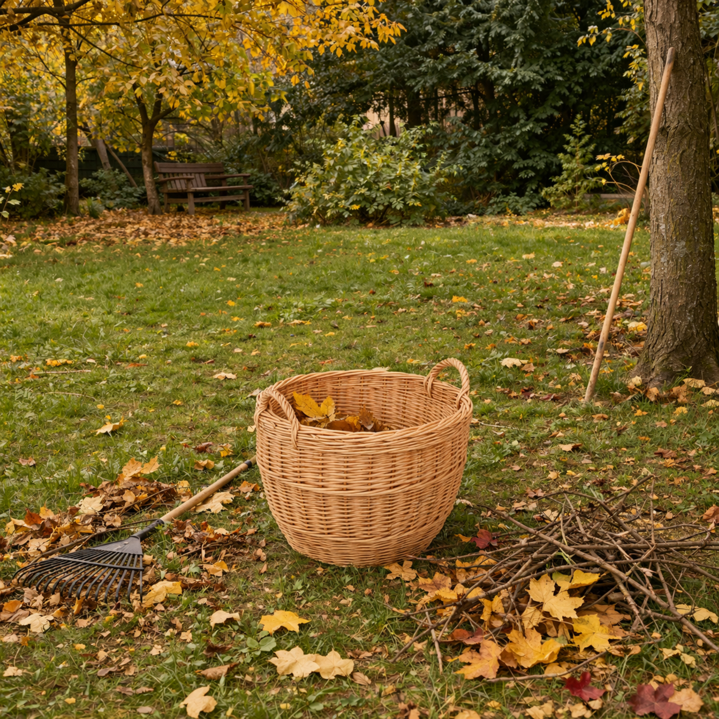 Viloria Weidenkorb für den Garten zum Bepflanzen und Dekorieren, mit Griffen TheWickerStories