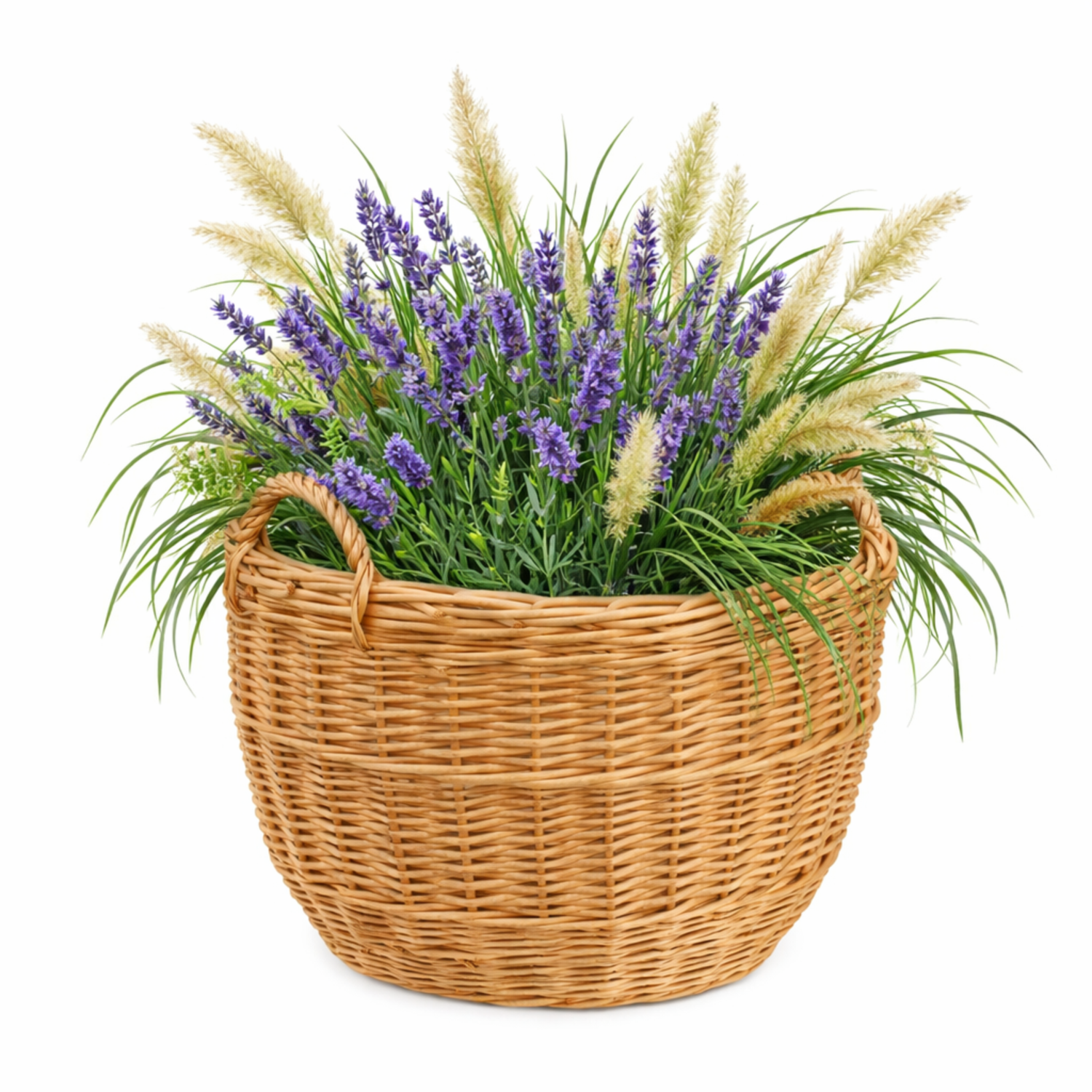 Weidenkorb für den Garten zum Bepflanzen und Dekorieren, mit Griffen