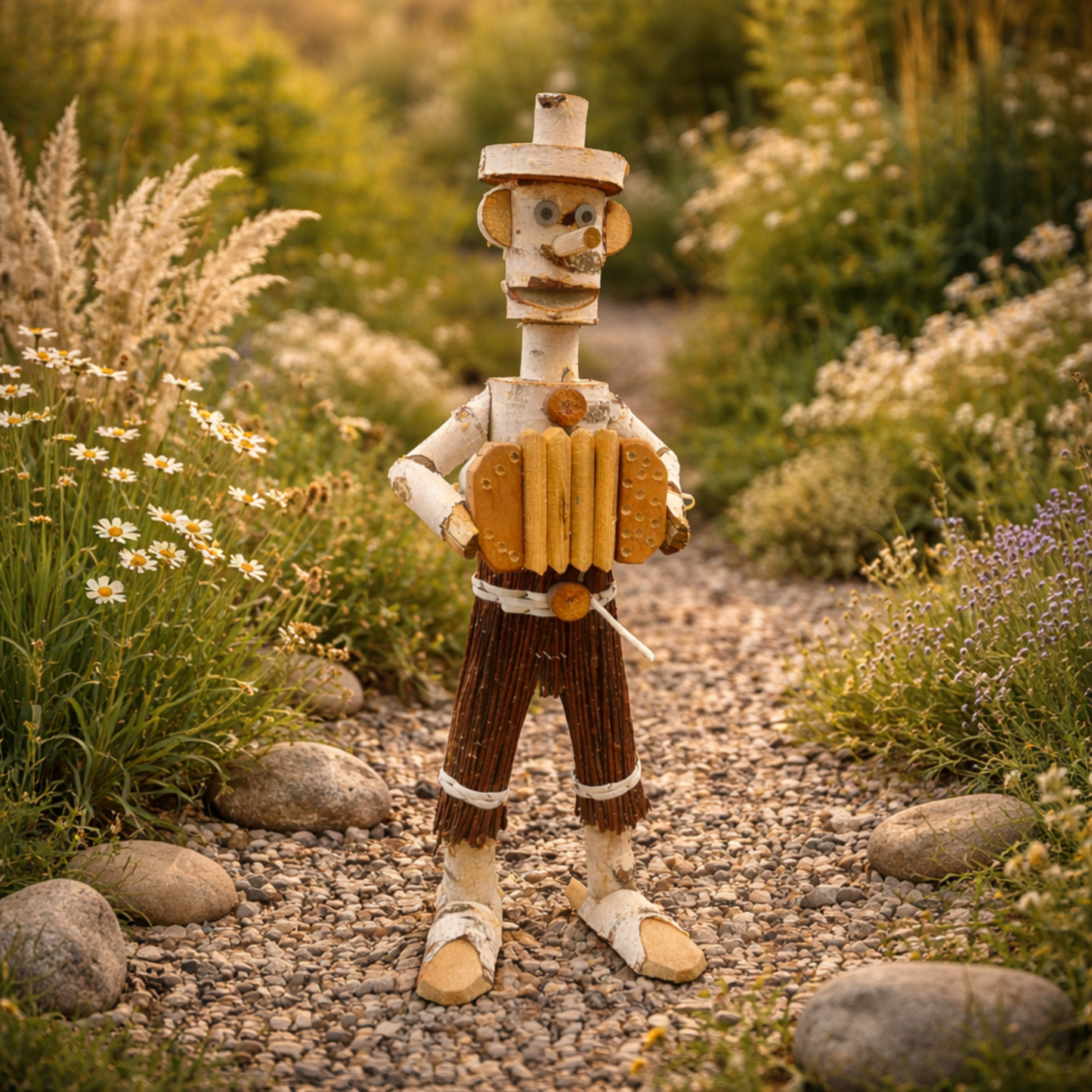 Lignum figurine décorative en bois de bouleau pour jardin – décoration artisanale idéale pour compositions avec osier et rotin TheWickerStories