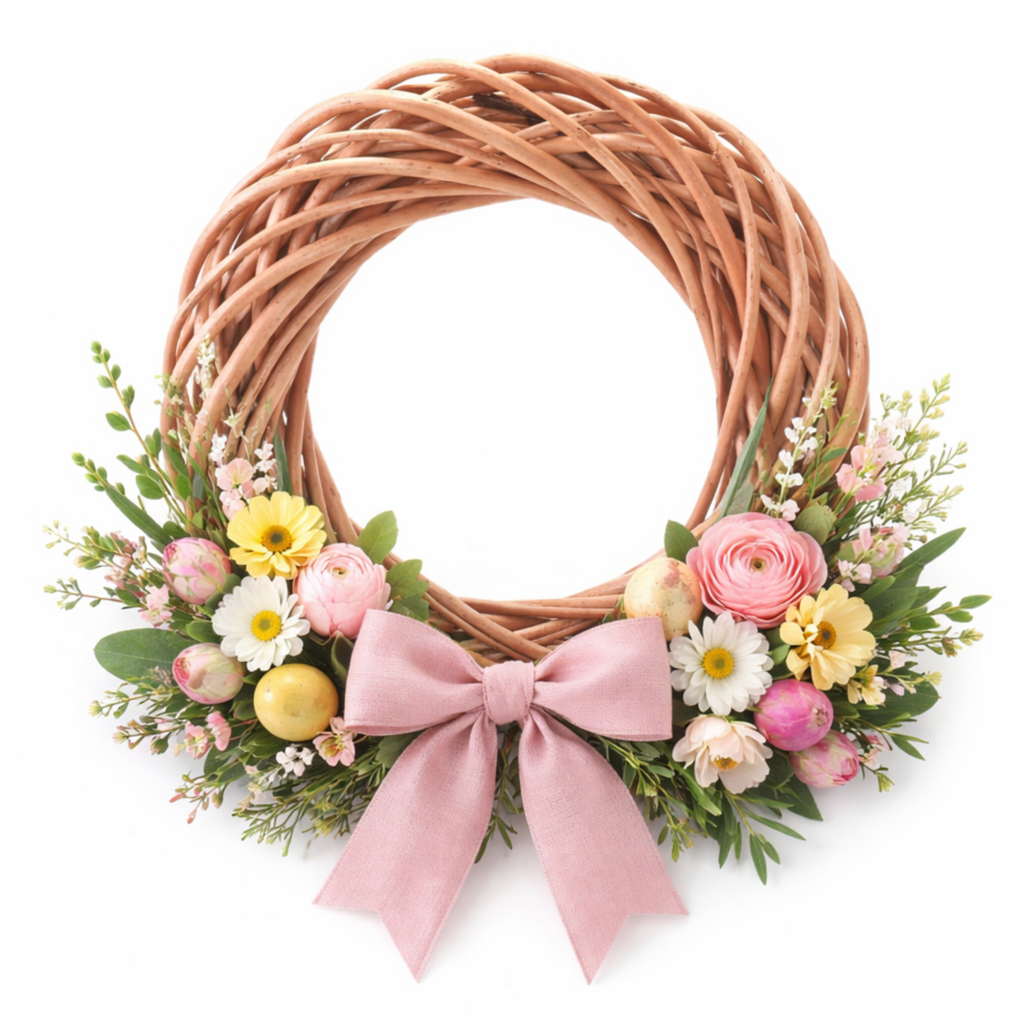 Viresto decorative wicker wreath for door and wall, set of 4 TheWickerStories