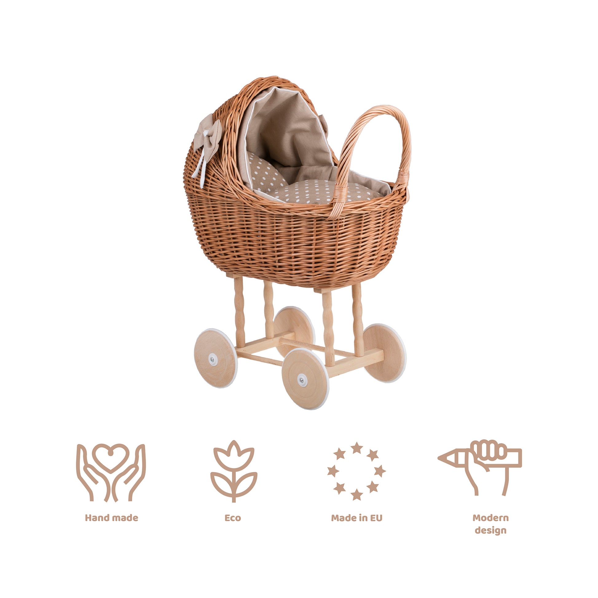 wicker baby doll stroller Wicker Doll Stroller with Lining, Pillow, and Blanket – wickerstories